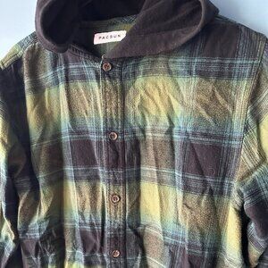 PacSun Pacific Sunwear PAC SUN hooded flannel shirt